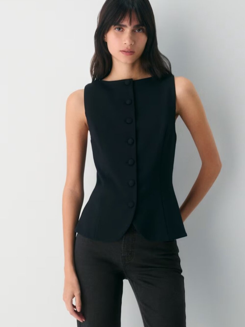 NWT Aritzia RISETTE Ponte Vest - Black 8
